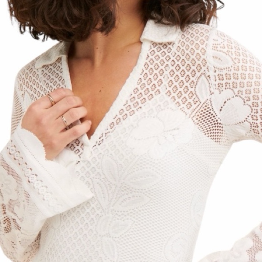 Free People White Lace Midi Dress NEW - Picture 3 of 9